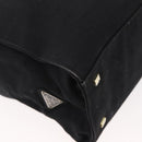 PRADA Tote Bag Canvas Black Gold Auth 176696-15