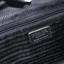 PRADA Tote Bag Canvas Black Gold Auth 176696-10