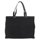 PRADA Tote Bag Canvas Black Gold Auth 176696-13