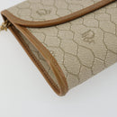 Christian Dior Honeycomb Canvas Chain Shoulder Bag PVC Beige Gold Auth 176698-11