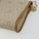Christian Dior Honeycomb Canvas Chain Shoulder Bag PVC Beige Gold Auth 176698-12