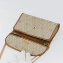 Christian Dior Honeycomb Canvas Chain Shoulder Bag PVC Beige Gold Auth 176698-15