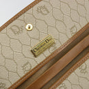 Christian Dior Honeycomb Canvas Chain Shoulder Bag PVC Beige Gold Auth 176698-16
