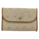Christian Dior Honeycomb Canvas Chain Shoulder Bag PVC Beige Gold Auth 176698-2