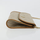 Christian Dior Honeycomb Canvas Chain Shoulder Bag PVC Beige Gold Auth 176698-4