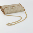 Christian Dior Honeycomb Canvas Chain Shoulder Bag PVC Beige Gold Auth 176698-7