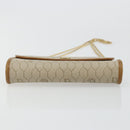 Christian Dior Honeycomb Canvas Chain Shoulder Bag PVC Beige Gold Auth 176698-9