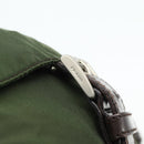 PRADA Backpack Nylon Silver Khaki Auth 176699-18