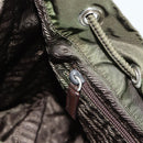 PRADA Backpack Nylon Silver Khaki Auth 176699-23