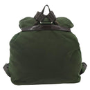 PRADA Backpack Nylon Silver Khaki Auth 176699-2