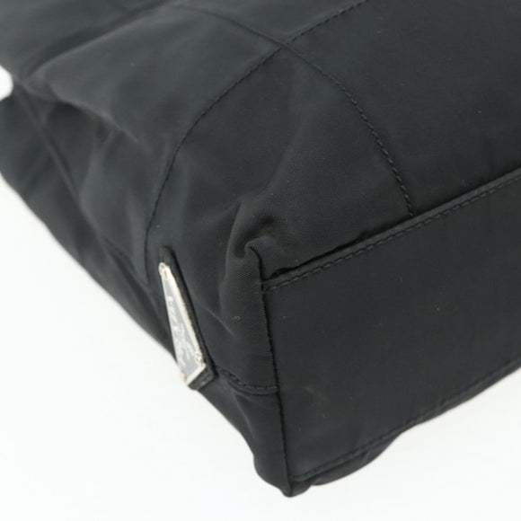 PRADA Chain Hand Bag Nylon Black Auth 176700