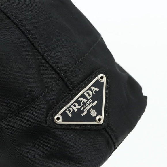 PRADA Chain Hand Bag Nylon Black Auth 176700