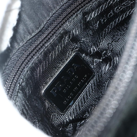 PRADA Chain Hand Bag Nylon Black Auth 176700