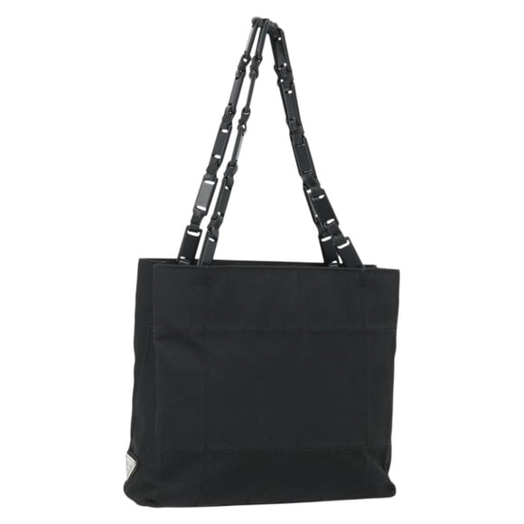 PRADA Chain Hand Bag Nylon Black Auth 176700