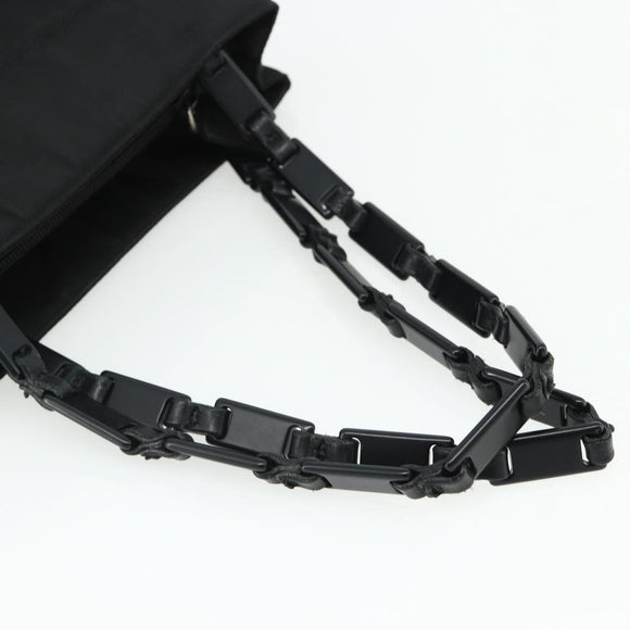 PRADA Chain Hand Bag Nylon Black Auth 176700