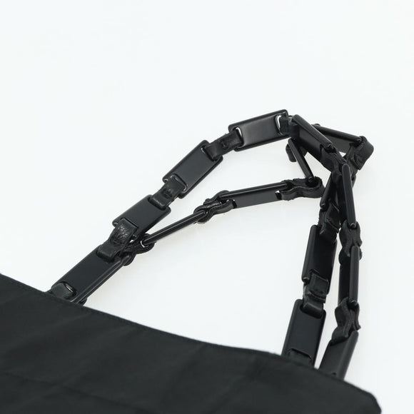 PRADA Chain Hand Bag Nylon Black Auth 176700