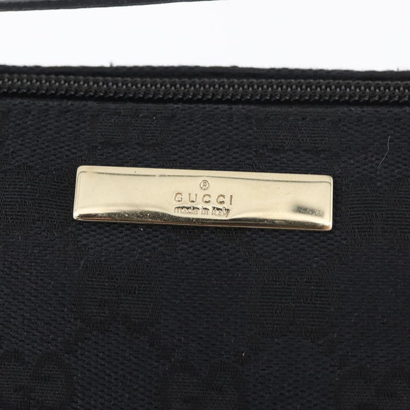 GUCCI GG Canvas Accessory Pouch Black Gold 039 1103 2123 Auth 176701