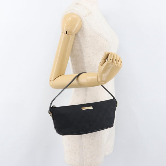 GUCCI GG Canvas Accessory Pouch Black Gold 039 1103 2123 Auth 176701