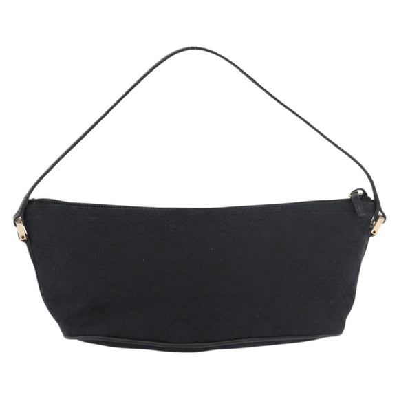 GUCCI GG Canvas Accessory Pouch Black Gold 039 1103 2123 Auth 176701