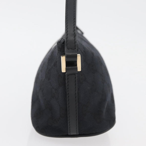 GUCCI GG Canvas Accessory Pouch Black Gold 039 1103 2123 Auth 176701