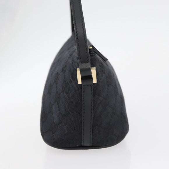 GUCCI GG Canvas Accessory Pouch Black Gold 039 1103 2123 Auth 176701