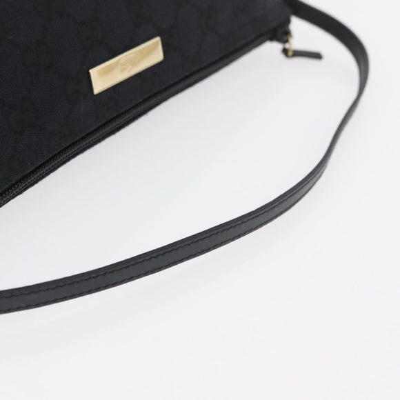 GUCCI GG Canvas Accessory Pouch Black Gold 039 1103 2123 Auth 176701
