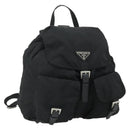 PRADA Backpack Nylon Silver Black Auth 176702-1