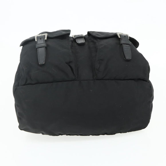 PRADA Backpack Nylon Silver Black Auth 176702