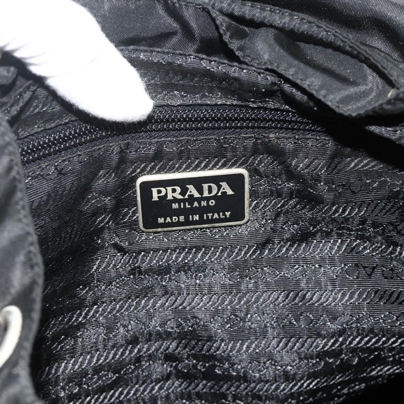 PRADA Backpack Nylon Silver Black Auth 176702