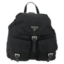 PRADA Backpack Nylon Silver Black Auth 176702-13