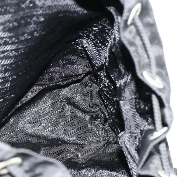 PRADA Backpack Nylon Silver Black Auth 176702