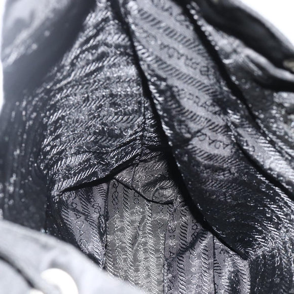 PRADA Backpack Nylon Silver Black Auth 176702