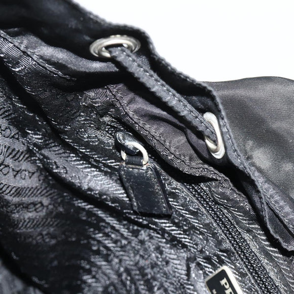 PRADA Backpack Nylon Silver Black Auth 176702