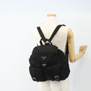 PRADA Backpack Nylon Silver Black Auth 176702-27