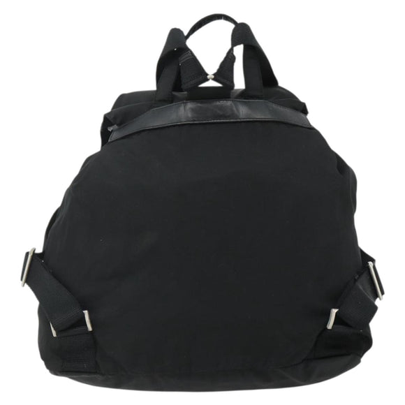 PRADA Backpack Nylon Silver Black Auth 176702
