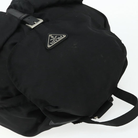 PRADA Backpack Nylon Silver Black Auth 176702