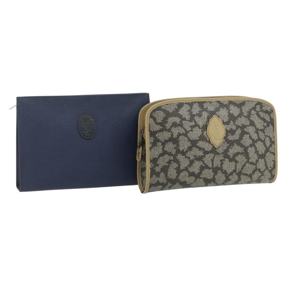 SAINT LAURENT Clutch Bag PVC 2 Set Black Navy Auth 176707