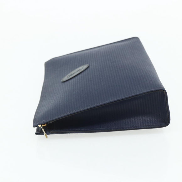 SAINT LAURENT Clutch Bag PVC 2 Set Black Navy Auth 176707