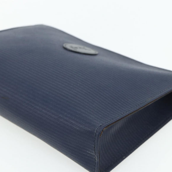 SAINT LAURENT Clutch Bag PVC 2 Set Black Navy Auth 176707