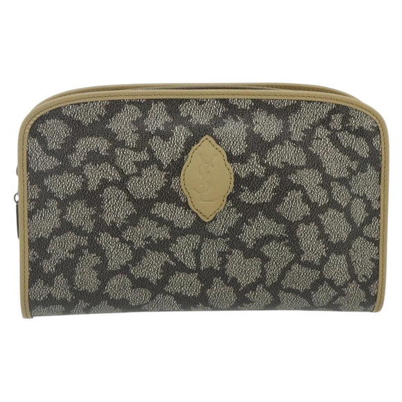 SAINT LAURENT Clutch Bag PVC 2 Set Black Navy Auth 176707