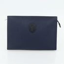 SAINT LAURENT Clutch Bag PVC 2 Set Black Navy Auth 176707-9