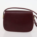 BALLY Shoulder Bag Leather 2 Set Brown Bordeaux Auth 176708-11
