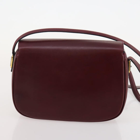 BALLY Shoulder Bag Leather 2 Set Brown Bordeaux Auth 176708