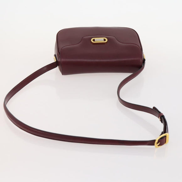 BALLY Shoulder Bag Leather 2 Set Brown Bordeaux Auth 176708
