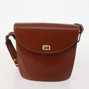 BALLY Shoulder Bag Leather 2 Set Brown Bordeaux Auth 176708-2