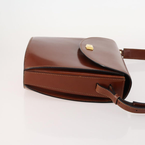 BALLY Shoulder Bag Leather 2 Set Brown Bordeaux Auth 176708
