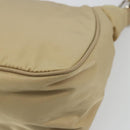 PRADA Shoulder Bag Nylon Beige Silver Auth 176710A-17