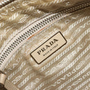 PRADA Shoulder Bag Nylon Beige Silver Auth 176710A-20