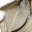 PRADA Shoulder Bag Nylon Beige Silver Auth 176710A-24