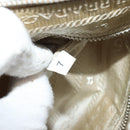PRADA Shoulder Bag Nylon Beige Silver Auth 176710A-11